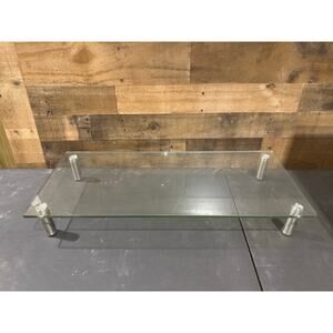 Monoprice 116356 Multimedia Riser Desktop Monitor Stand – Clear Glass
